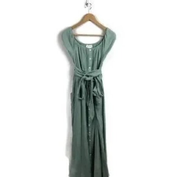 Mara Hoffman Dress Maxi Gauze Sage Cotton - Picture 1 of 11